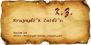 Krajnyák Zalán névjegykártya